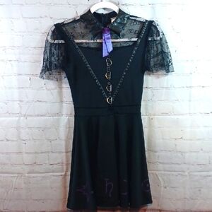 Spirit Halloween Grunge  Goth Whimsigoth  Lace Buckle Accent Girls  Dress L